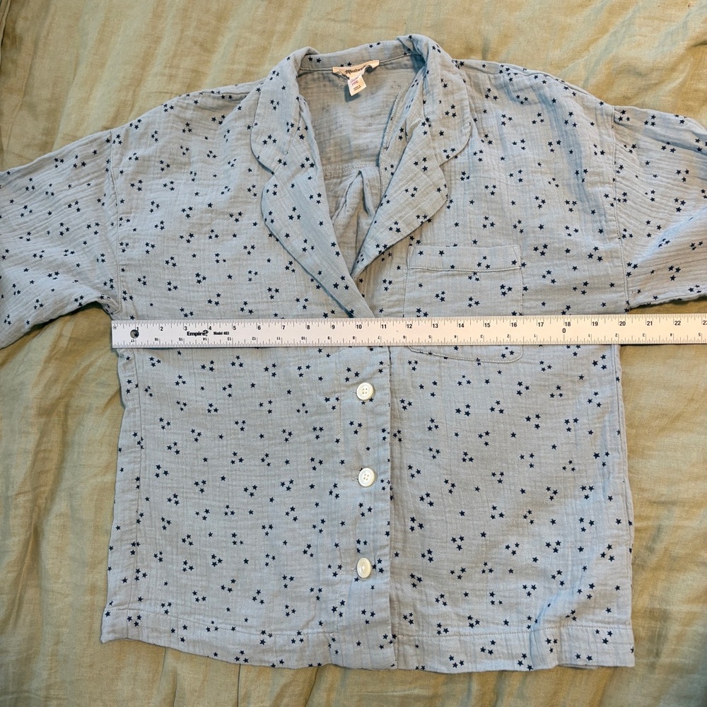 Madewell Lightestspun Pajama Shirt in Night Stars Medium 100% Cotton - Picture 9 of 11